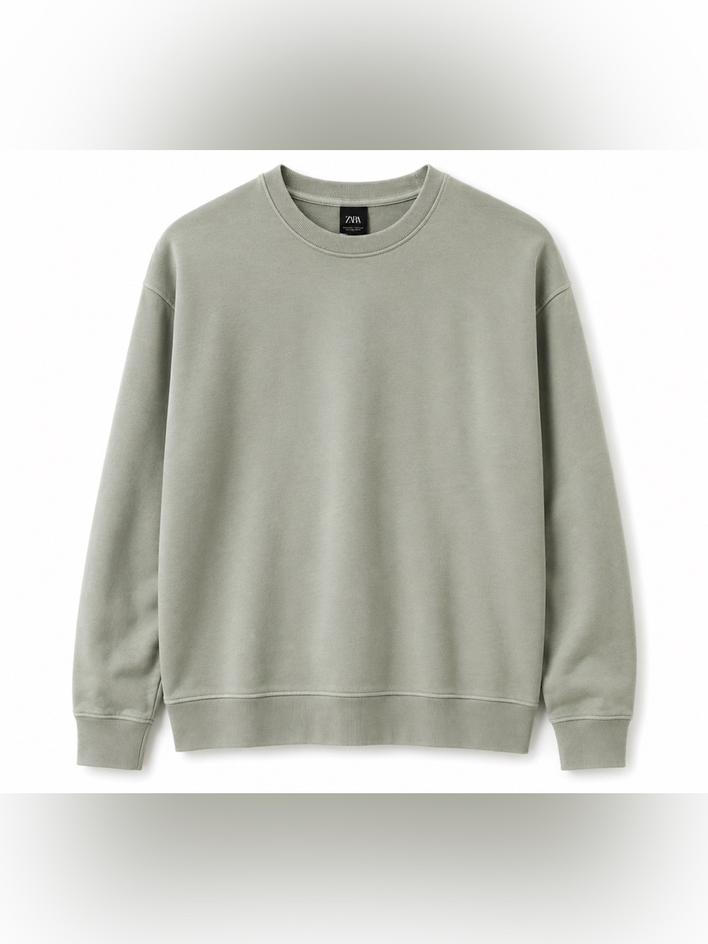 Zara Men's Sage Crewneck Sweater - Picture 1 of 7